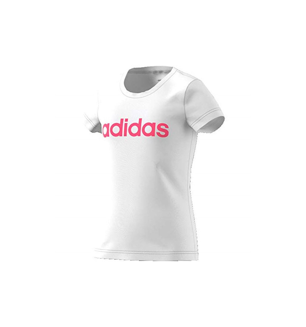Camiseta Adidas YG E Lin White-Reapink