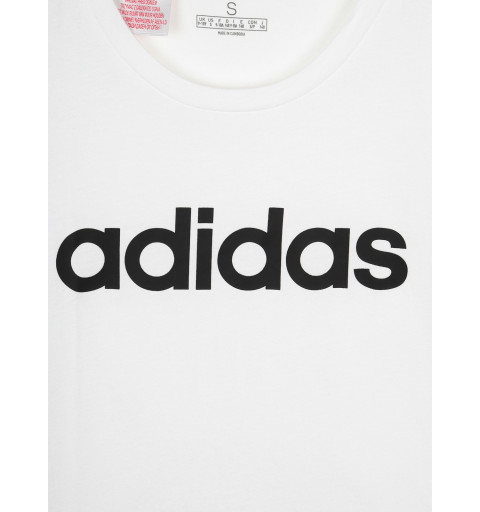 Camiseta Adidas Niña Essentials Linear Blanca