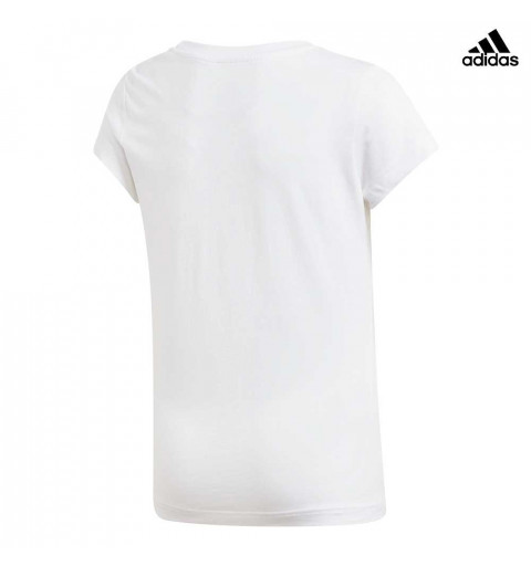 Camiseta Adidas Niña Essentials Linear Blanca