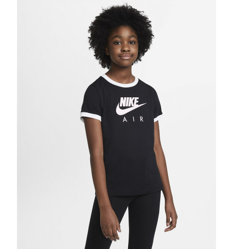 Camiseta Nike Niña Air Manga Corta Negra