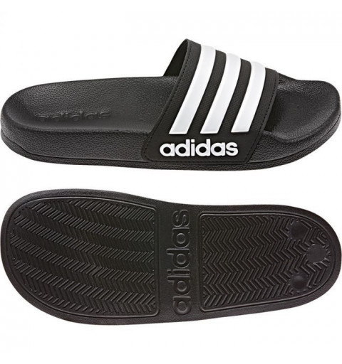 Adilette infantil flip flop preto e branco G27625 da Adidas