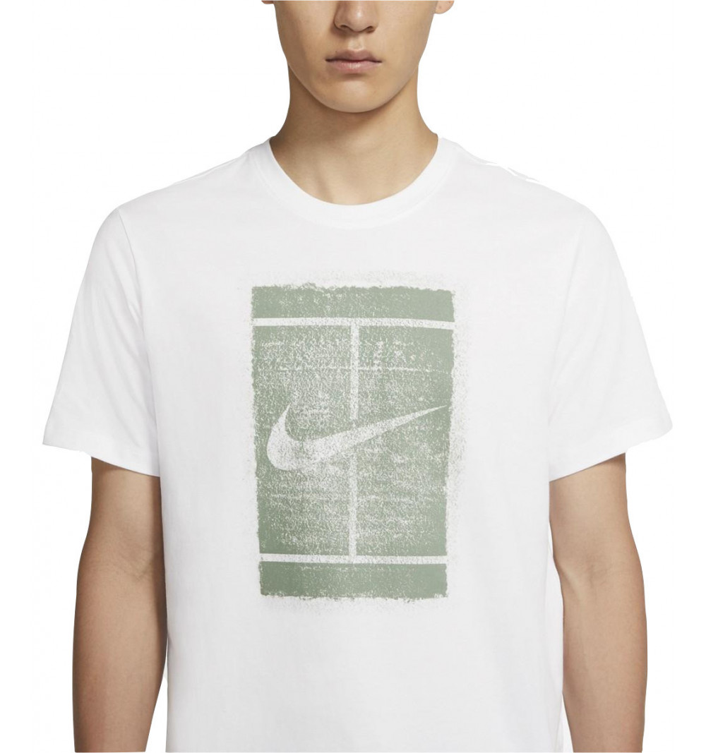 piloto Dibuja una imagen sílaba Nike Herren Court Weiß T-Shirt DD2228 101