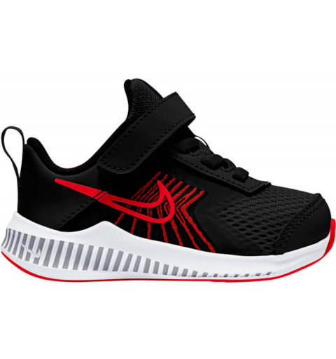 Zapatilla Nike Niño Downshifter Velcro negro y rojo CZ3967 005