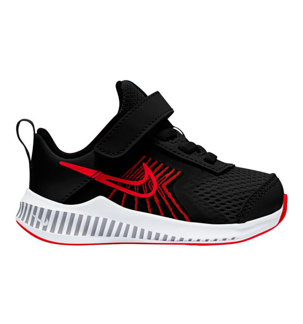Tênis Nike Niño Downshifter Velcro preto e vermelho CZ3967 005