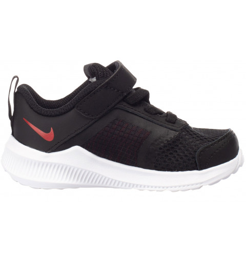 Zapatilla Nike Niño Downshifter Velcro negro y rojo CZ3967 005