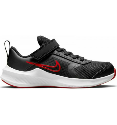 Tênis Nike Niño Downshifter 11 Velcro preto e vermelho CZ3959 005