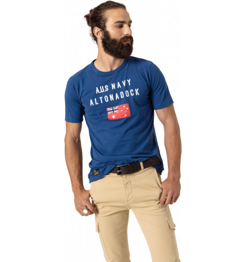 Camiseta Altonadock Hombre Dibujo Bandera Azul 221275040624