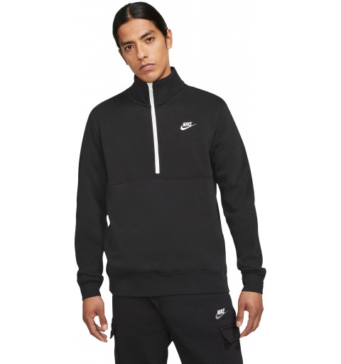 Nike Men's Club Half Zip Black Sweatshirt DD4732 010