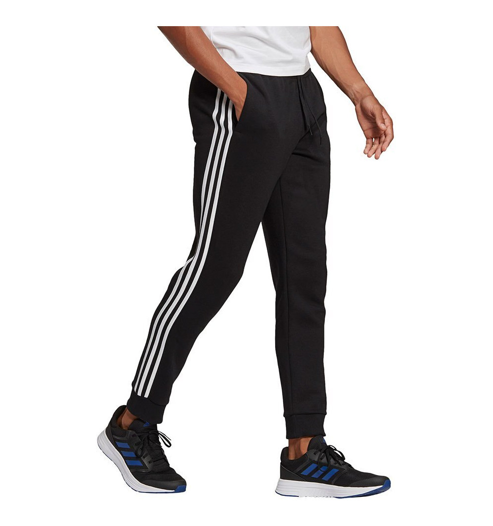 Pantaloni Adidas Uomo 3 Stripes Essentials Cotone Neri GK8821