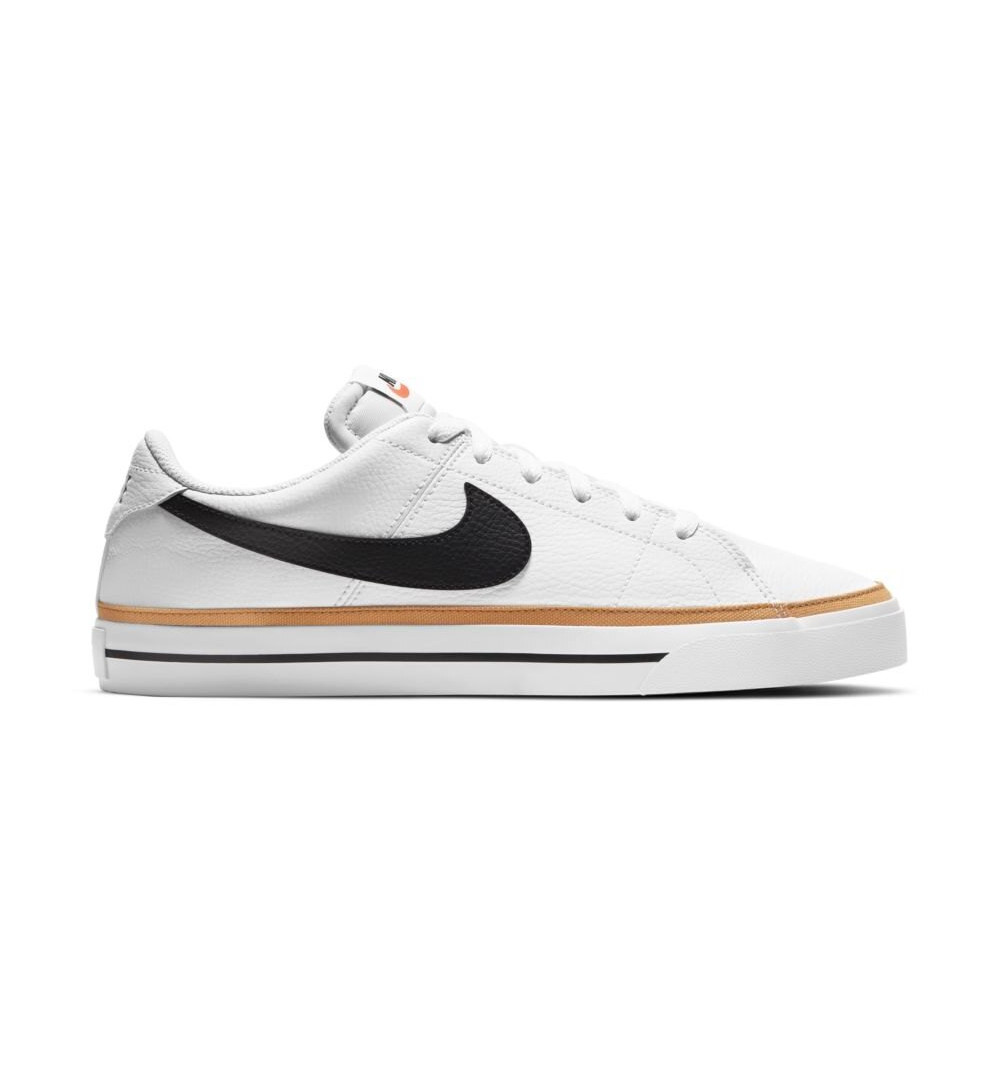 Nike Court Legacy Leather Shoe in White with Black DA5380 102