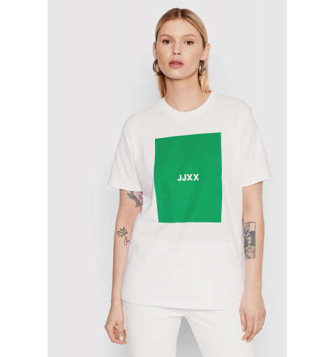 T-shirt da donna JJXX Amber Relaxed Every Square Verde 12204837