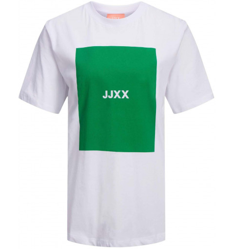 Camiseta feminina JJXX âmbar relaxado a cada quadrado verde 12204837