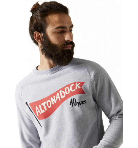 Altonadock Gray Men's Sweatshirt with Red Flag 122275030401