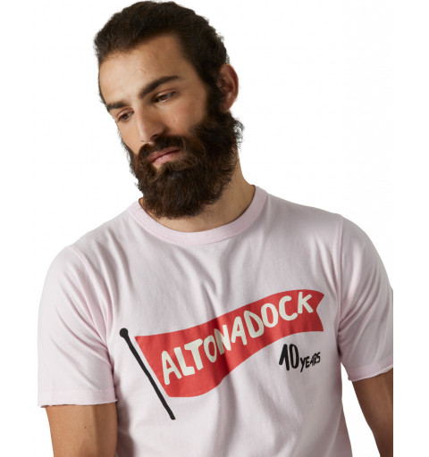 Altonadock T-shirt rose avec drapeau rouge 122275040802