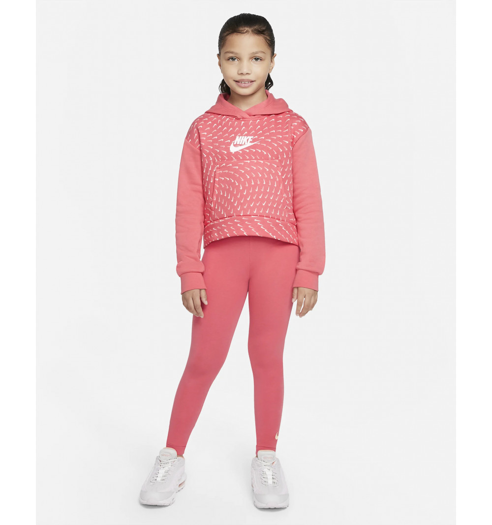 Sudadera Nike Niña Sportswear con Capucha Rosa con Logos