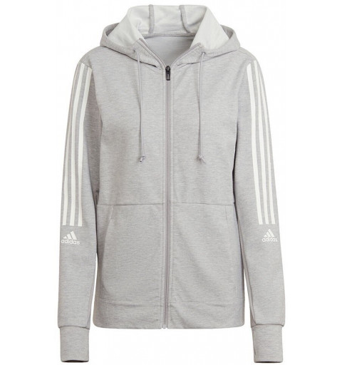 Adidas Damen Aeroready Open Hooded Sweatshirt in Grau HD1736