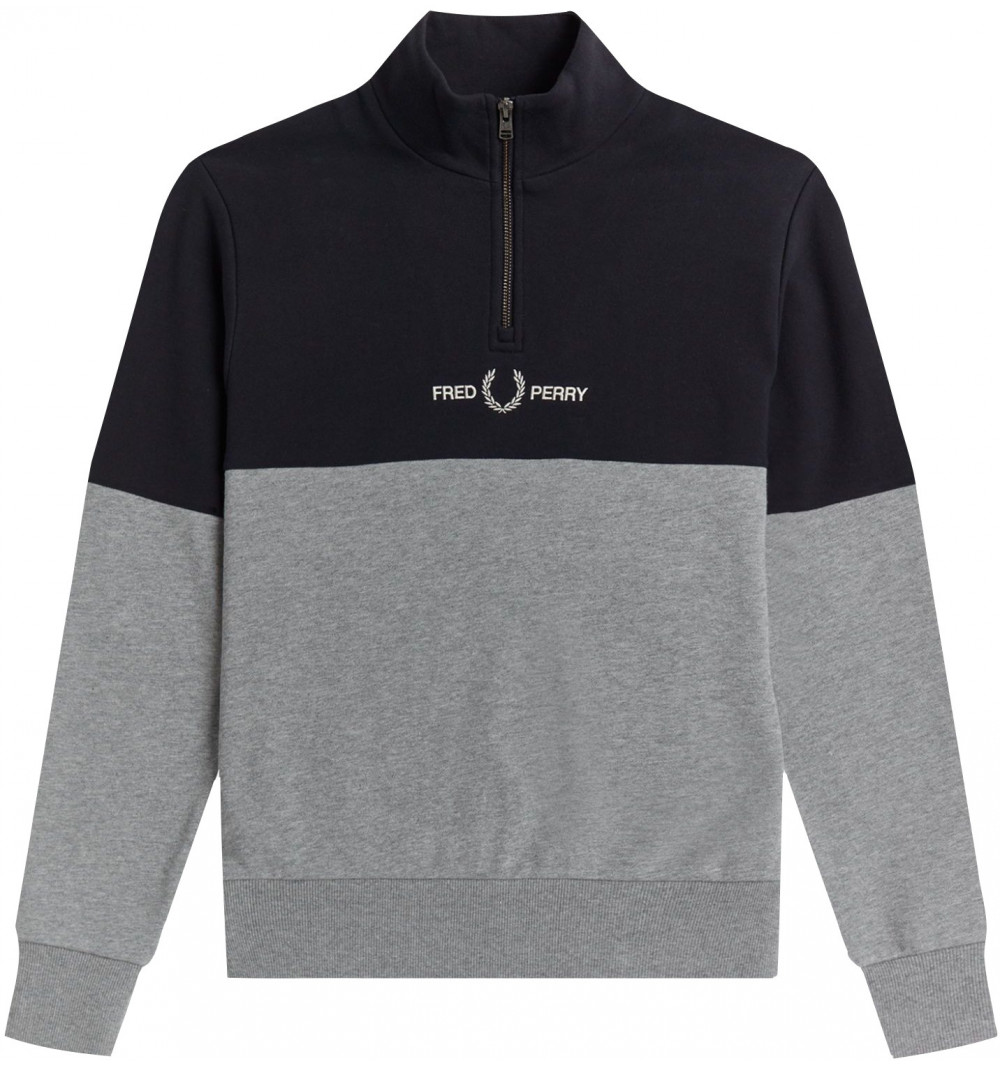 Fred Perry Sweat-shirt demi-zip colorblock M3575 420