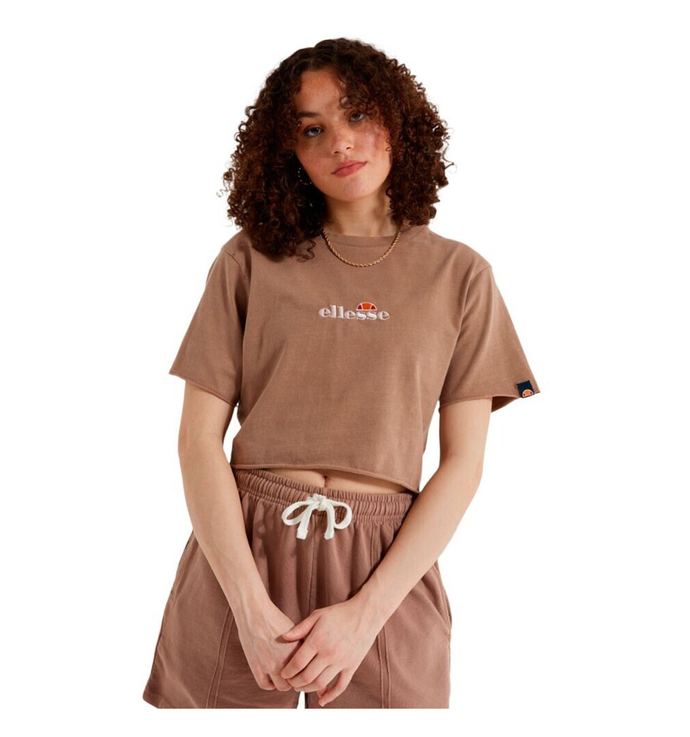Camiseta Ellesse Mujer Celesi Cropped Marrón