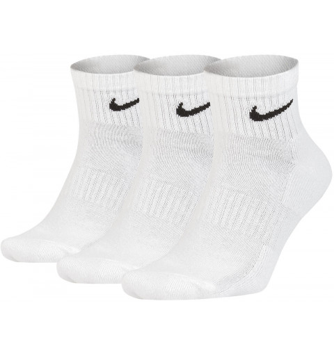 Pack of 3 Nike Socks Ankle Everyday Padded White SX7667 100