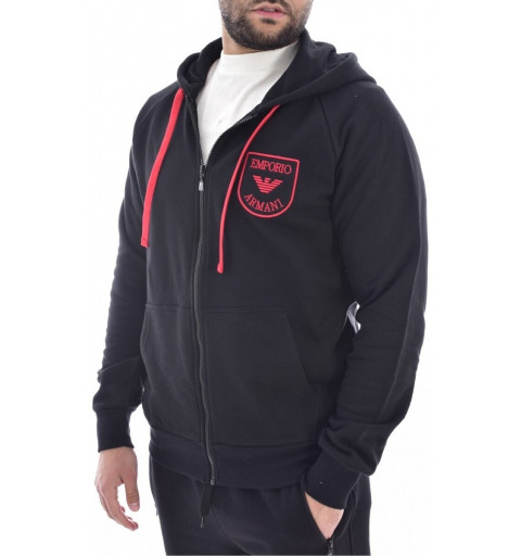 Armani Open Hooded Sweatshirt 111835 135 Black