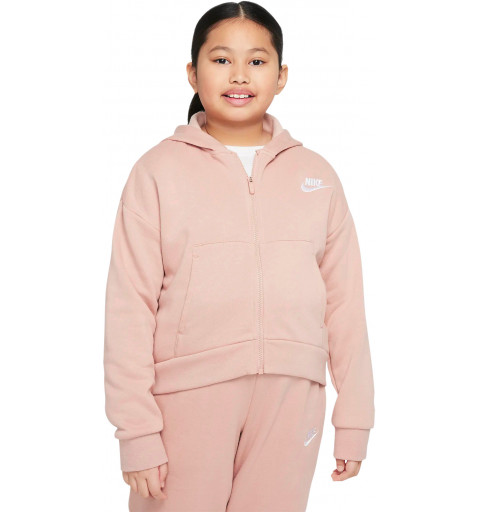 Nike Girls Sweatshirt with Open Hood Club Pink DC7118 609