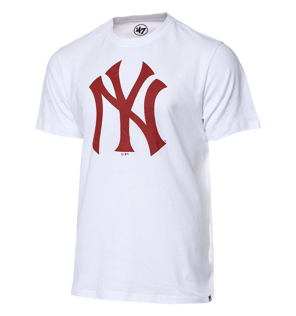 47Brand New York Imprint Echo T-Shirt Bianco Rosso Logo 681630 559538