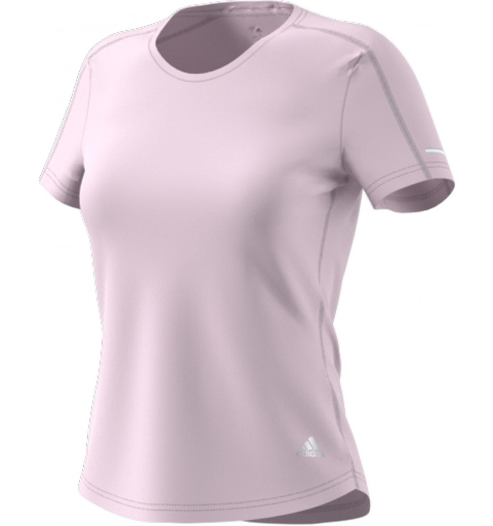 Camiseta feminina Run It da Adidas na cor rosa HD0658