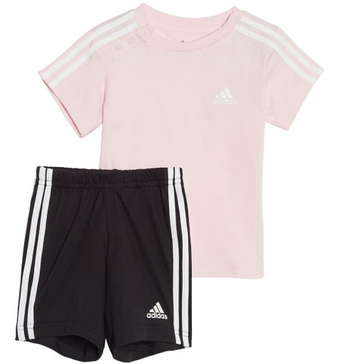 Adidas Set of T-Shirt and Short 3 Stripes Sport Pink HF1906