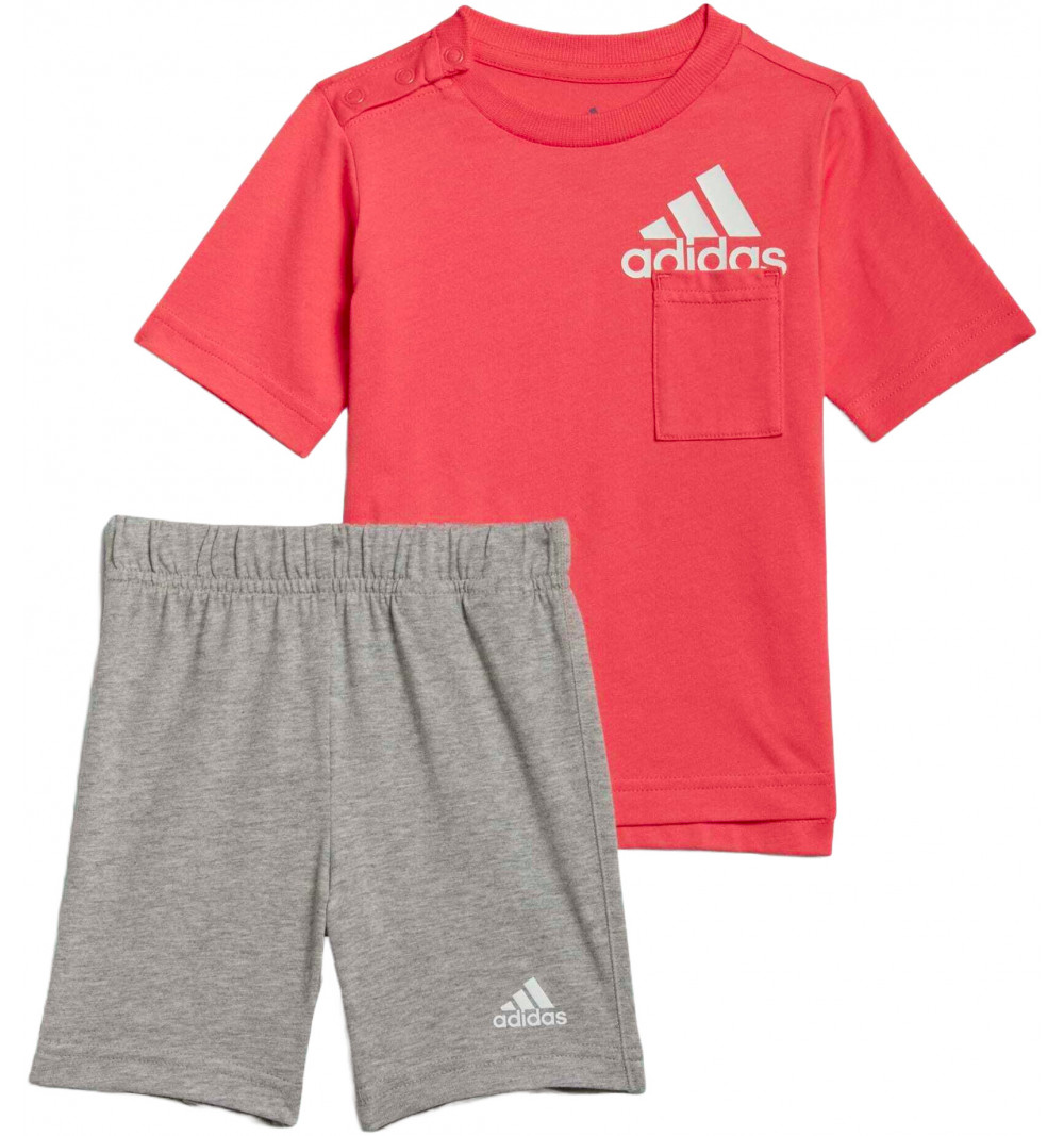 Adidas T-Shirt e Bermuda Set per Bambini Rosso Bos Sum HF1964