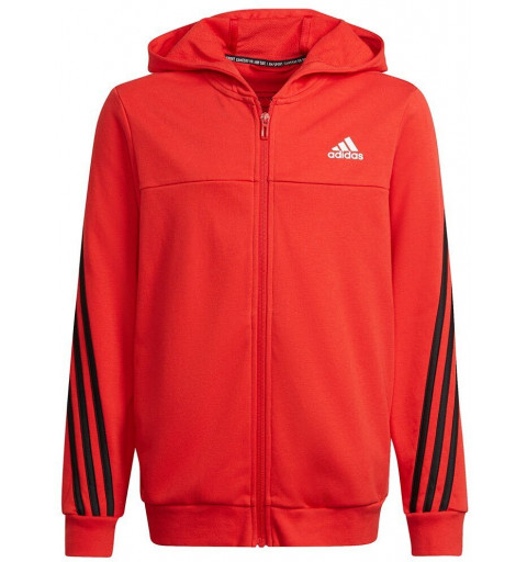 Adidas Boy Trainingsanzug aus Baumwolle mit 3 Streifen in Rot HF4509