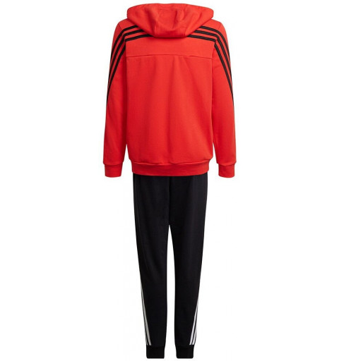 Adidas Boy Trainingsanzug aus Baumwolle mit 3 Streifen in Rot HF4509