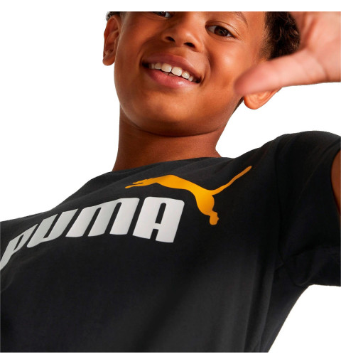 Puma Kids Essentials T-Shirt + 2 Col Logo Nero 586985 54