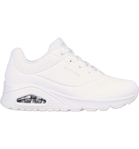 Skechers Uno sneaker in Leather with Air in White 73690 W