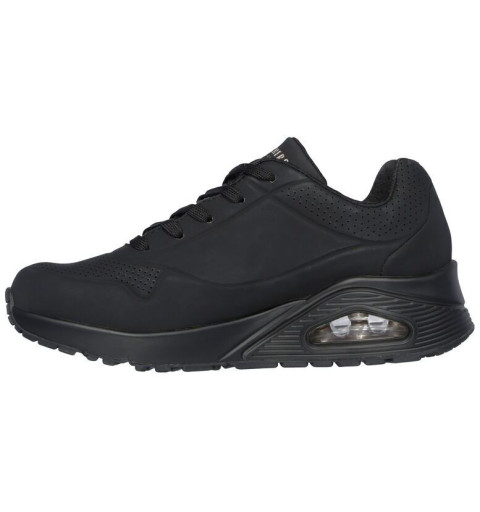 Skechers Uno sneaker in Leather with Air in Black 73690 BBK