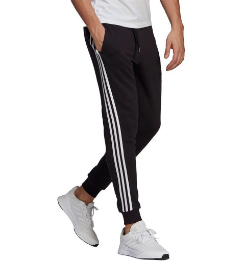 Adidas 3 Stripes Slim Cotone Pantaloni Neri GM1089