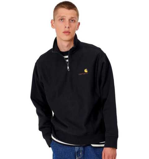 Carhartt Half Zip American Script Sweatshirt Black I027014.89