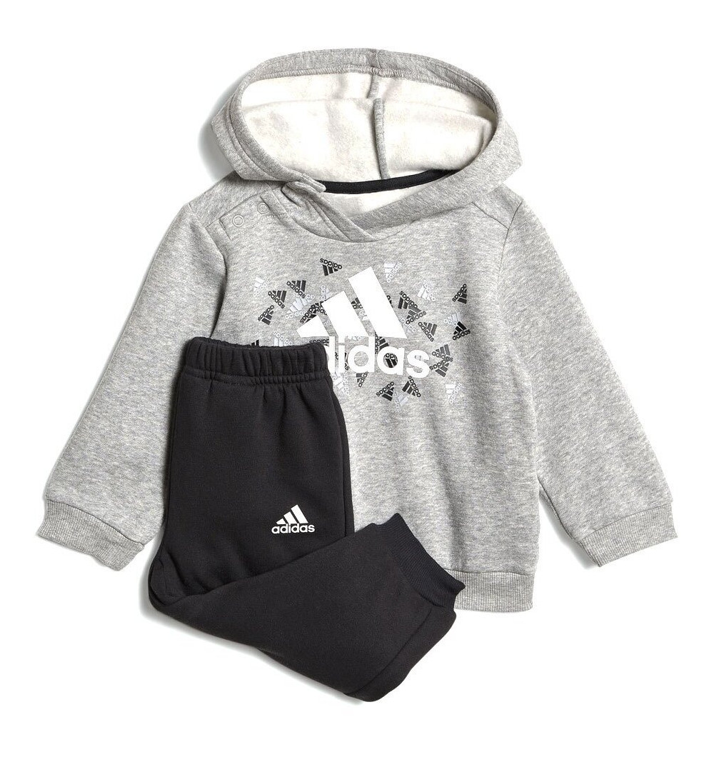 Adidas Kids Bos Gra Hooded Cotton Trainingsanzug Grau HU1555