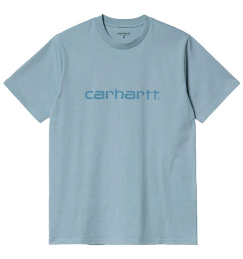 Camiseta Masculina Carhartt Script Azul Fosco I031047 0R8XX