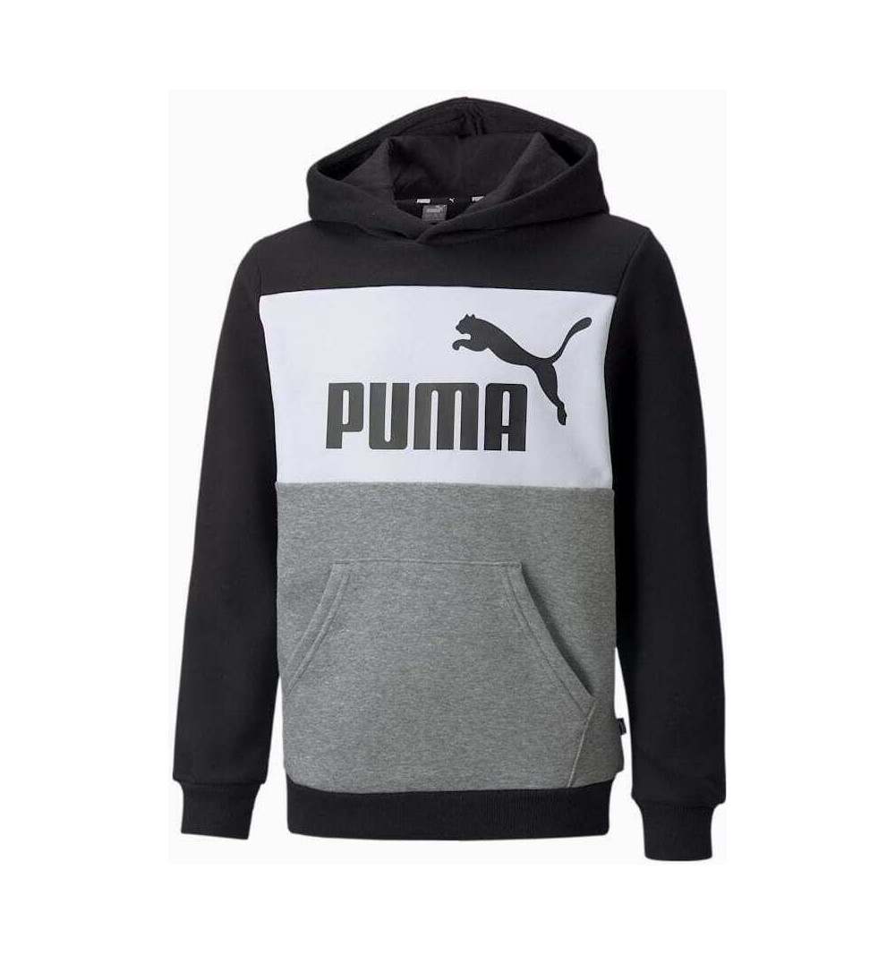 Puma Kids Essentials+ Colorblock Kapuzen-Sweatshirt Schwarz 849081 13