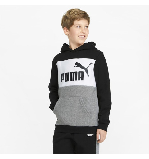 Puma Kids Essentials+ Colorblock Kapuzen-Sweatshirt Schwarz 849081 13