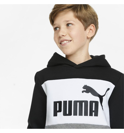 Felpa con cappuccio Puma Kids Essentials+ Colorblock Nero 849081 13