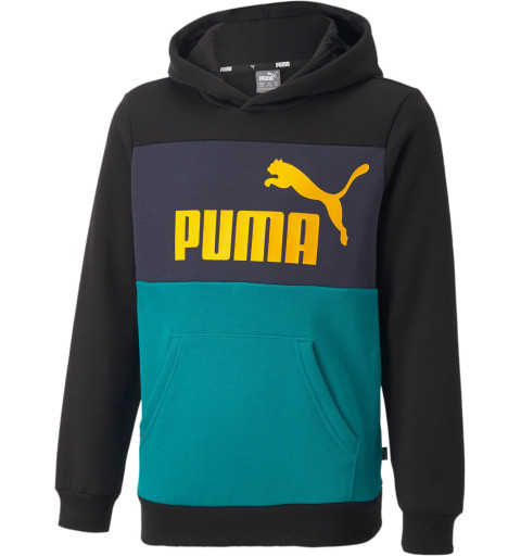 Puma Kids Essentials+ Colorblock Hooded Sweatshirt Green