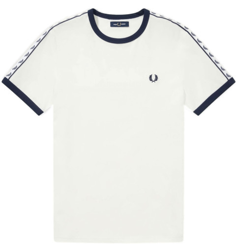Fred Perry Taped Ringer T-Shirt White M6347 B34
