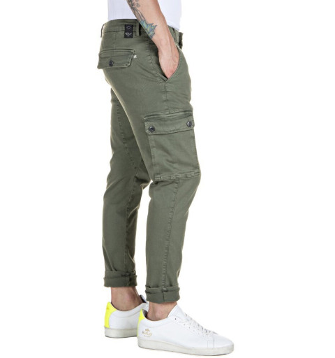 Cargo trousers with coated effect  REPLAY Online Store