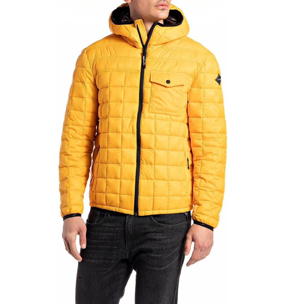 Replay Down Jacket M8260 with Hood in Yellow