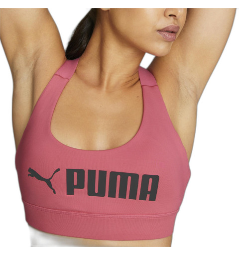 Sutiã esportivo Puma Mid Impact Fit rosa 522192 82