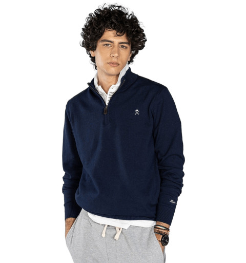 Harper And Neyer Icon Half Zip Blue Sweater 600122004 002