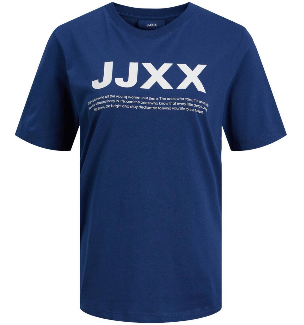JJXX JXANNA T-shirt Short Sleeve Round Neck Regular Every Big Logo Blue