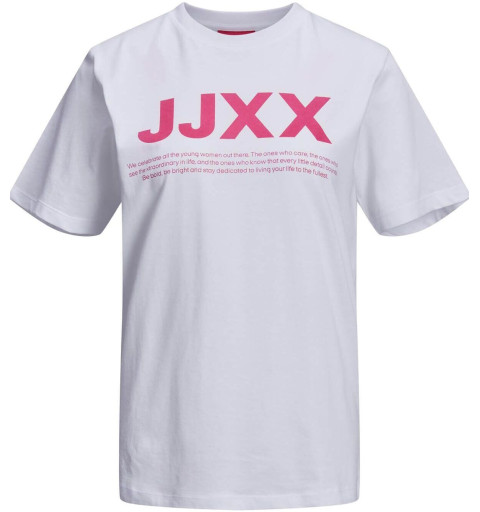 Camiseta JJXX JXANNA Manga Corta Cuello Redondo Regular Every Big Logo Blanca