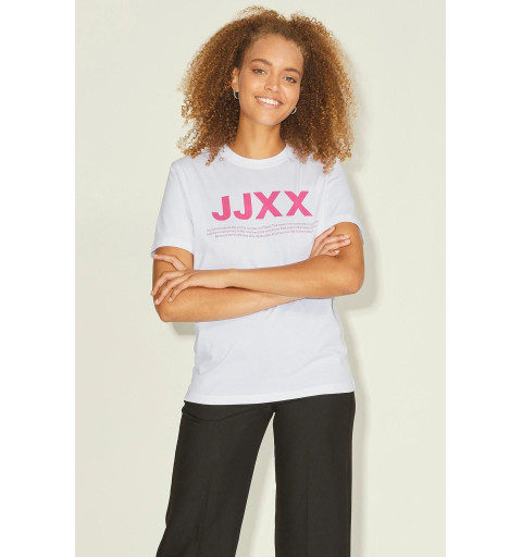 JJXX JXANNA T-shirt Short Sleeve Round Neck Regular Every Big Logo White